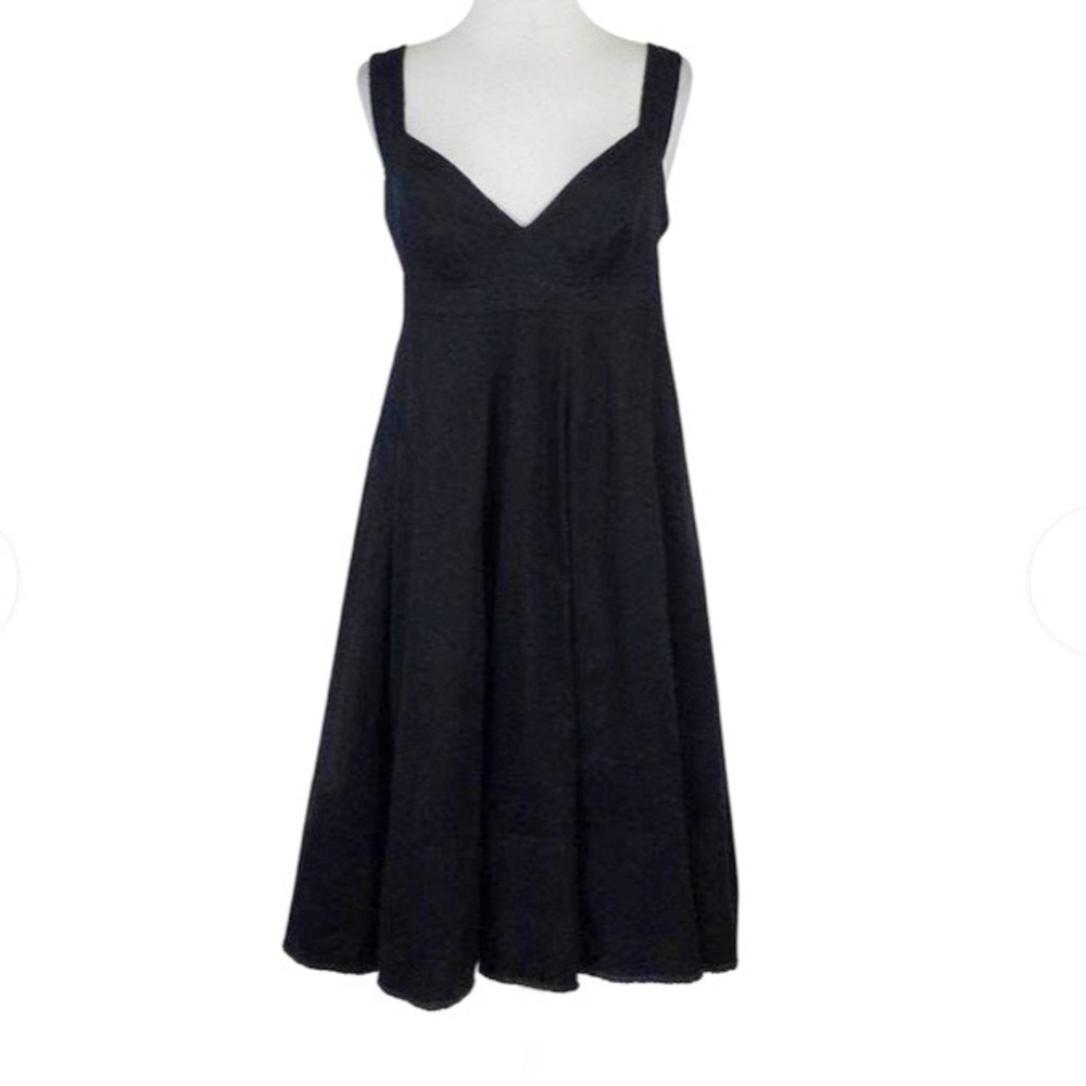 Burberry Black Dress With Rope Trim Size 12